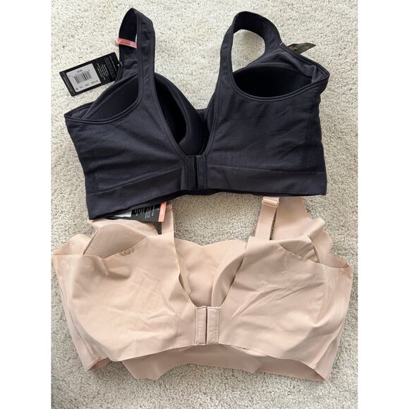 Set of 2 Bali Comfort Women’s Full coverage Wire free Beige/Black Size 3XL/ 46C - Picture 6 of 7